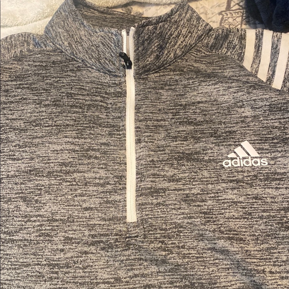 adidas Gray Zip Up Sweater